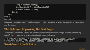 How to Sort ListBox Elements by Size in Excel VBA