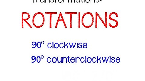 Rotations - 90 degrees (About the origin)