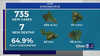 Hawaii reports 735 COVID cases, 7 new deaths