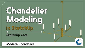 Modeling a MODERN CHANDELIER in SketchUp | SketchUp Modeling #sketchupcore