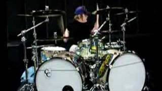 Patrick playing drums