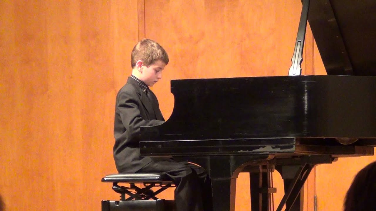 Connor performing piano piece Cradle Song by Carl Maria Von er YouTube