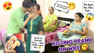 Kissing prank on wife for 24 hours || epic reaction of wife || prank on indian wife || lucky parul