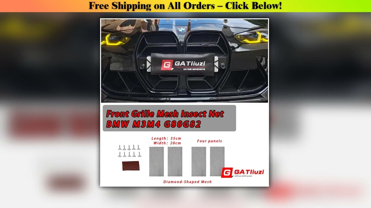 Front Grille Mesh Cover Air Inlet Vent Pane  For BMW M3 M4 G80 G82 G83  Air Inlet Grill Mesh Sheet