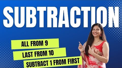 Subtraction all from 9, last from 10, and subtract 1 from first | Vedic Maths Subtraction Trick