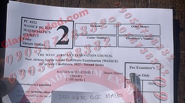 2022 WAEC GCE Maths Free Expo Questions and Answers | How To Get 2023 Waec Gce Expo Runs/Answers