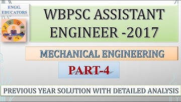 WBPSC AE II MECHANICAL II PART 4 II PREVIOUS YEAR QUESTIONS WITH DETAILED SOLUTIONS