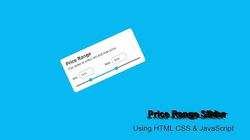Price Range Slider with Min Max Input Using HTML CSS & JavaScript