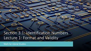 Math for Liberal Studies - Lecture 3.1.1 Format and Validity