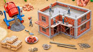Windmill Fire Burns House | DIY Mini Fireproof 2-Storey Cement House Construction Science Project