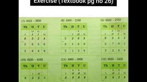 4 Subtraction Solved exercise page no 25,26,27,28