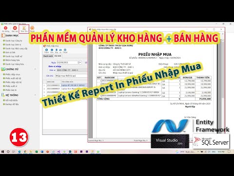 Quản lý Kho hàng + Bán hàng | Thiết kế Report In Phiếu nhập mua nhà cung cấp | Crystal Report