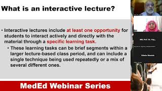 MedEd Webinar - Preparation and Delivery of Interactive Lectures