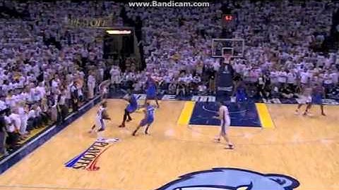Mike Conley makes a 3 pointer to take the game to overtime in against OKC Thunder