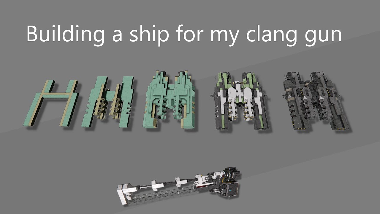 Space Engineers Ship Evolution: Clang Gun Artillery - YouTube