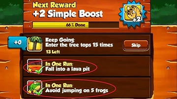 Banana Kong_In One Run_Fail into a lava pit-Avoid jumping on 5 frogs