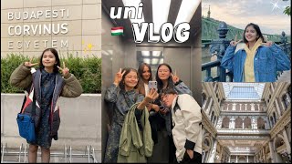 SUB)uni diaries🇭🇺: first day of school, part-time job, studying, meeting | Corvinus University