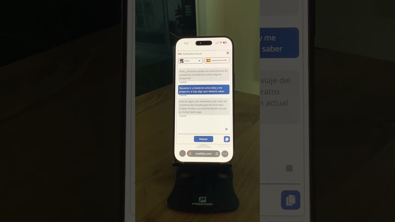 Cohere AI Passport Intake with AXAI Labs VoiceOS - Spanish