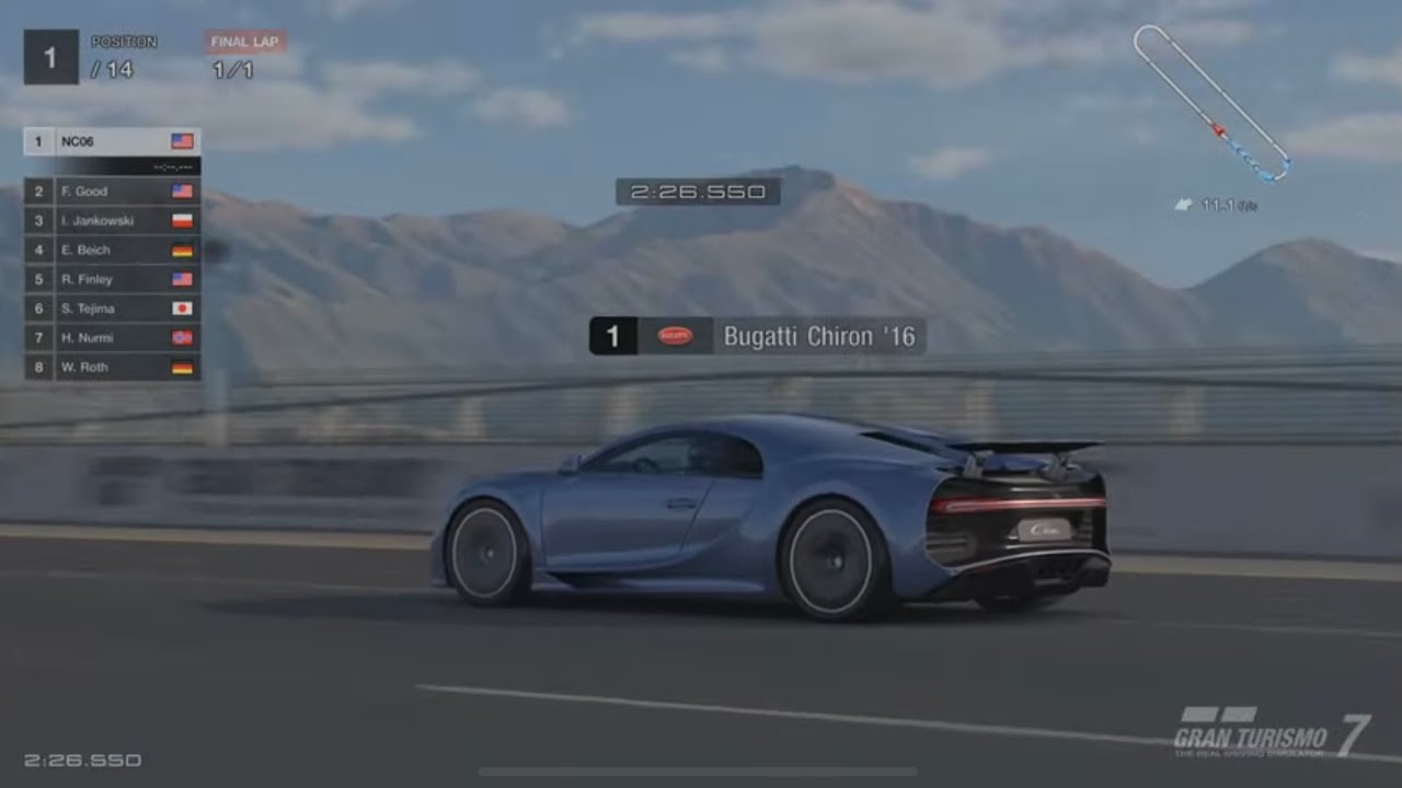 Gran Turismo 7 Bugatti chiron Top Speed Test PS5 Gameplay YouTube