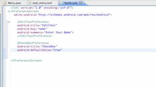 Android Application Development   54   Setting up Preferences
