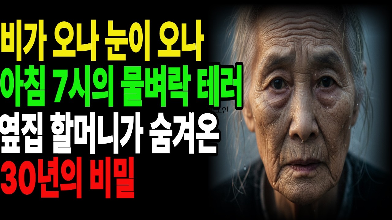 "미친 할망구인 줄 알고 욕했는데..." 매일 대문에 물 뿌리던 옆집 노인의 소름 돋는 정체 [충격 실화]