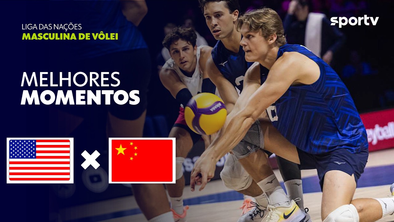 ESTADOS UNIDOS 3 X 0 CHINA | MELHORES MOMENTOS | LIGA DAS NAÇÕES MASCULINA DA VÔLEI | sportv