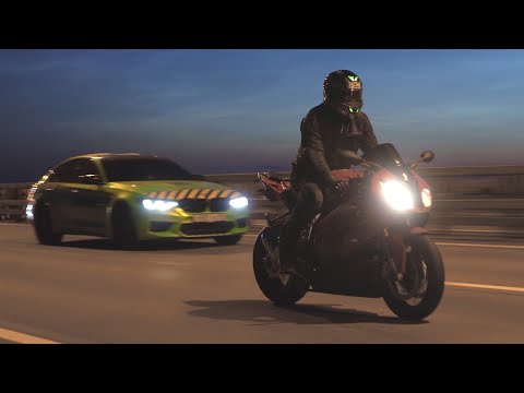 BMW M5 F90 840 СИЛ vs BMW S1000RR - Семейный седан против литрового спортбайка! Серьёзный конкурент!