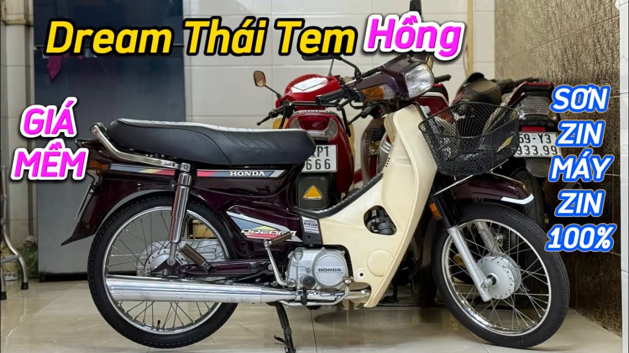 Honda Dream Thái tem hồng 1994 . Chính chủ . Sơn zin rất đẹp . Máy zin đầu nồi chưa rớt . Xe sưu tầm