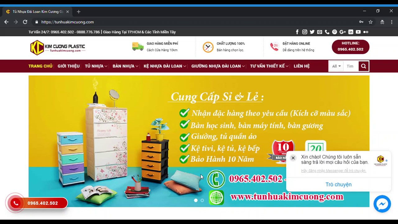Cách Đặc hàng online Tủ Nhựa Đài Loan Kim Cương