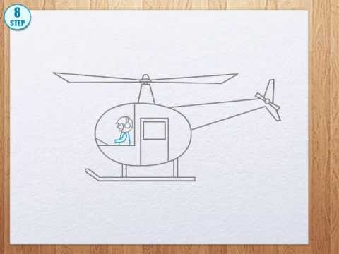 How to draw helicopter - YouTube