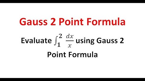 Gauss 2 Point Formula l Numerical Methods l Gauss 2 Point Formula in tamil