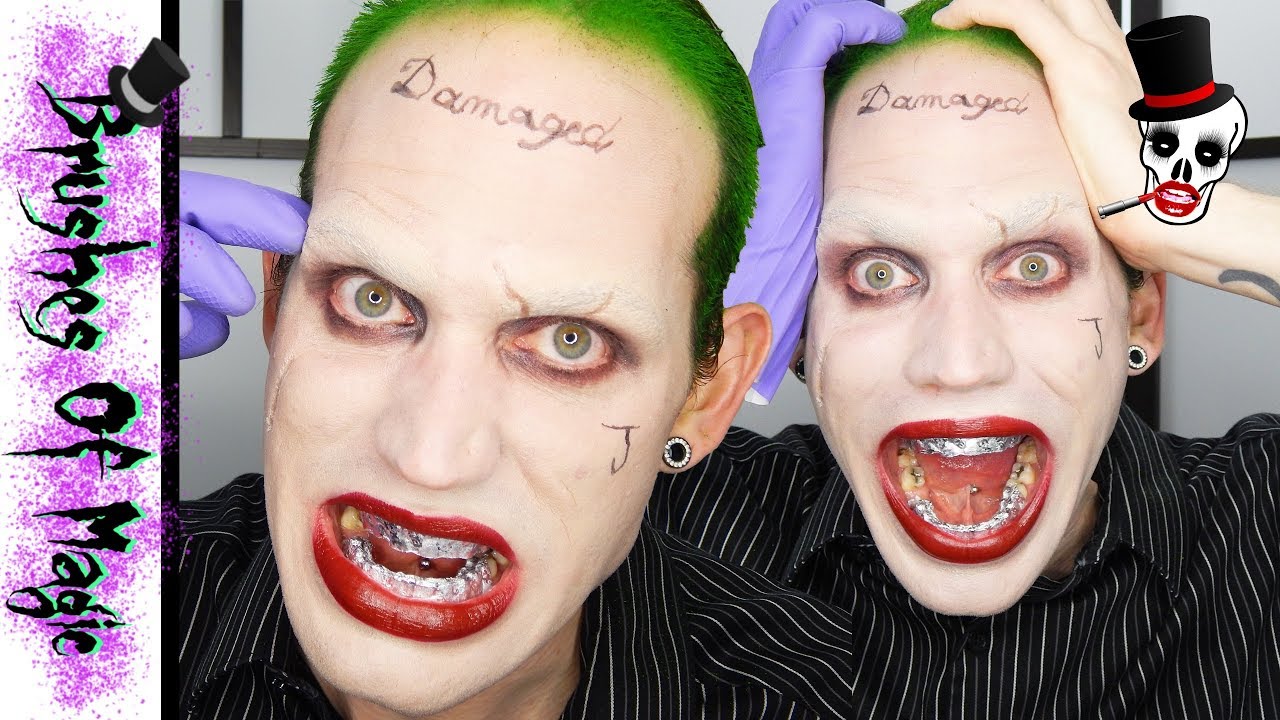 How To Do Joker Of Suicide Squad's Makeup | @brushesofmagic - YouTube