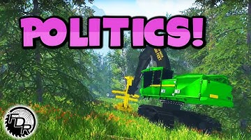 Bunching & Politics | Farming Simulator 2017 | Logging & Forestry #16