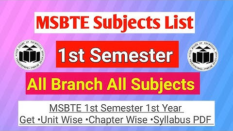 Computer Engineering 1st Semester Syllabus MSBTE All Clear