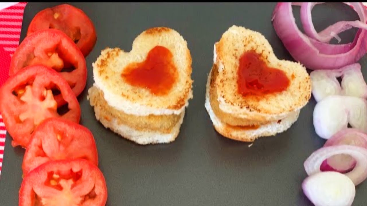 Heart shaped tea sandwiches