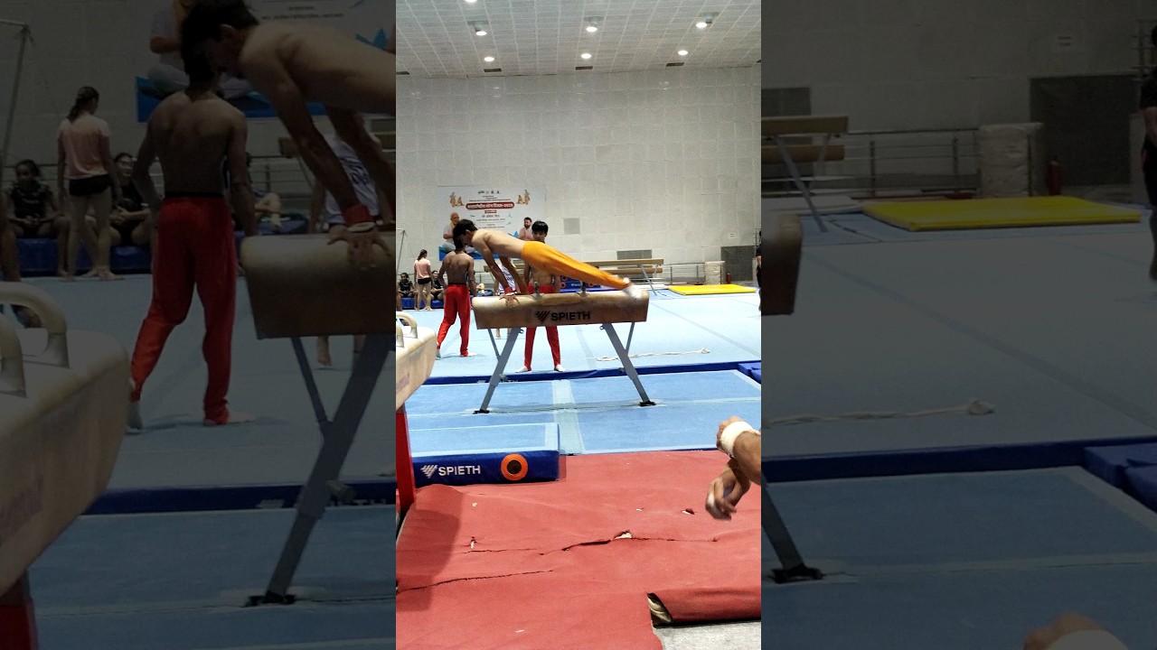 mini ROUTINE ON POMMEL HORSE #shortsfeed #shortsvideo