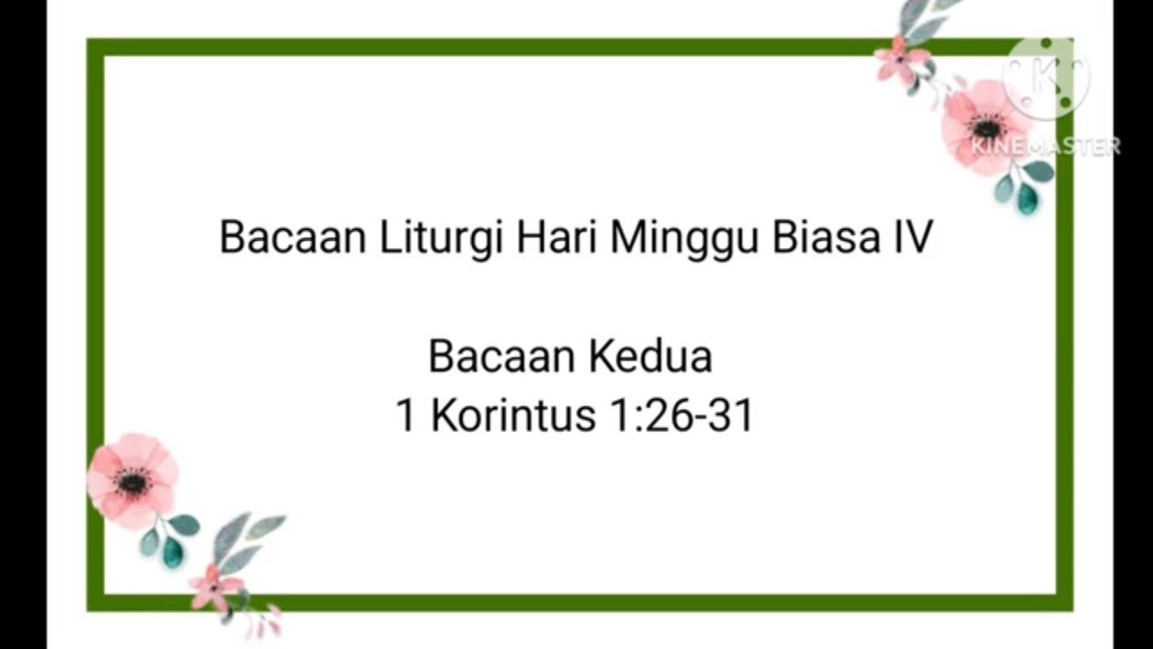 Bacaan Kedua Minggu 1 Februari 2026