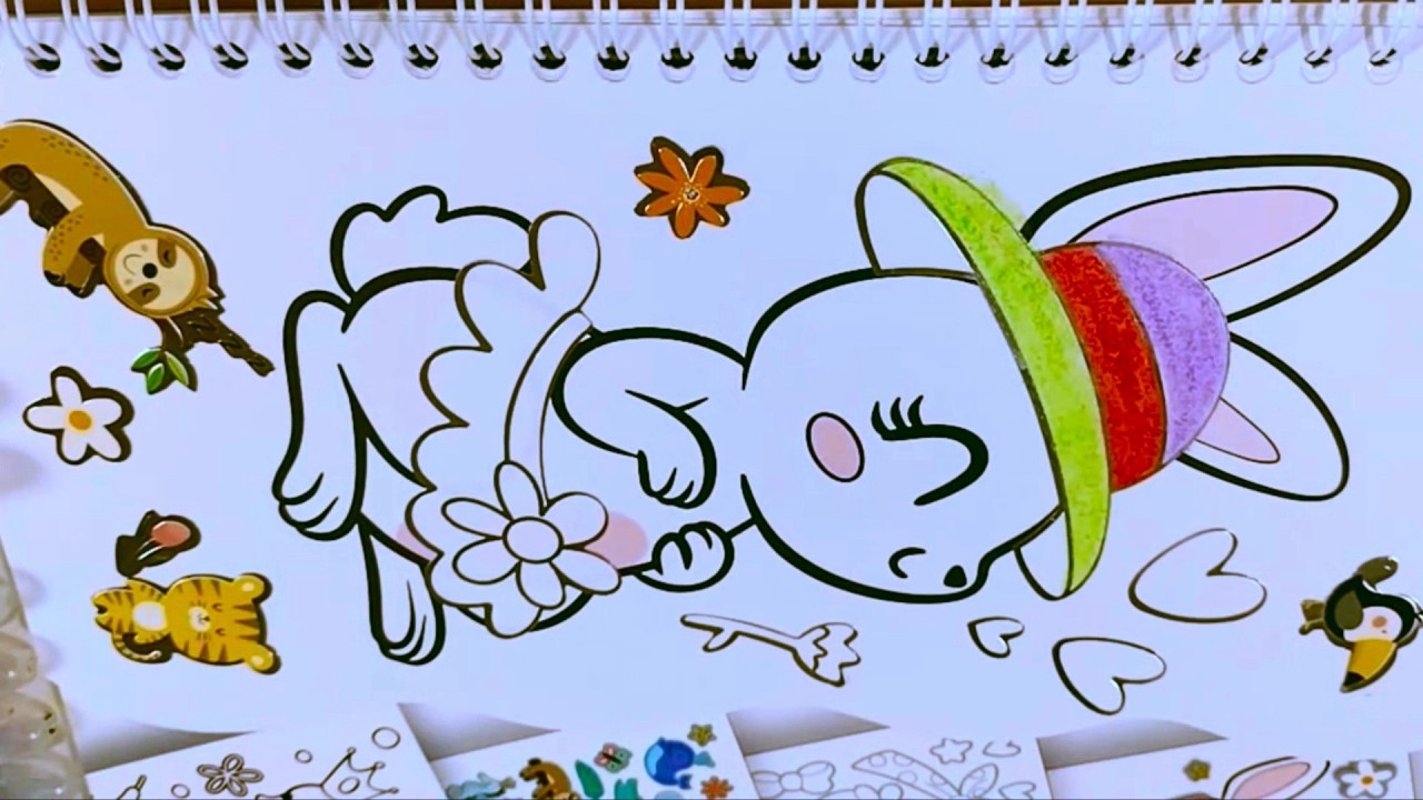 Coloreando adhesivos 32 🐰❄ #art #adhesive #aesthetic #coloring #rabbit #coloreo