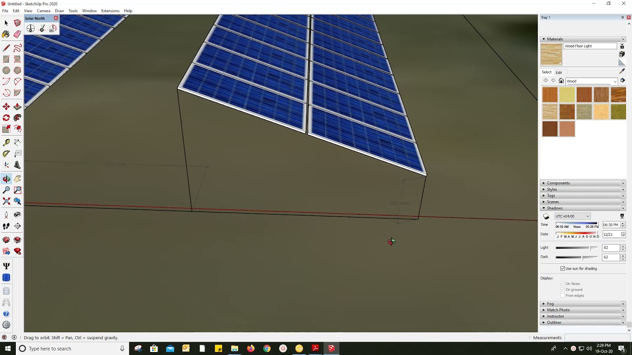 shadow analysis in google sketchup, Shadow analysis for solar power plant