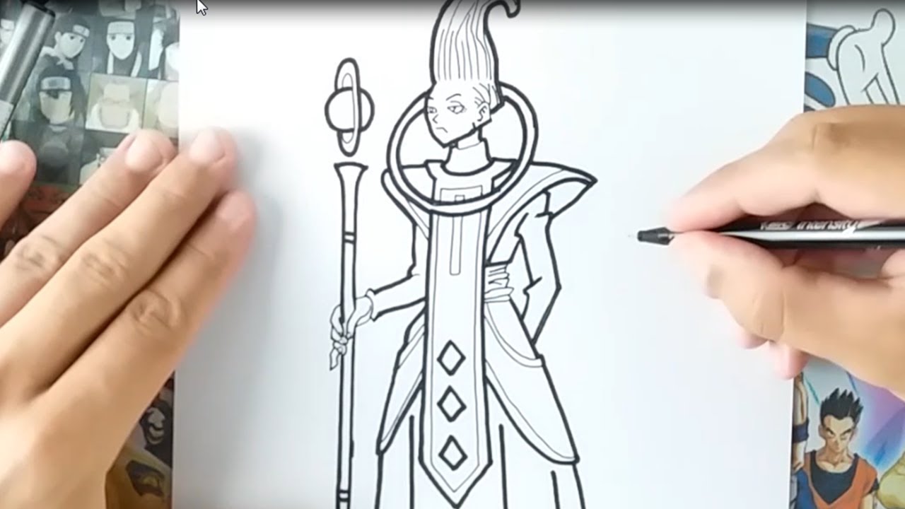 FACIL DE DESENHAR COMO DESENHAR O WHIS DE DRAGON BALL SUPER 