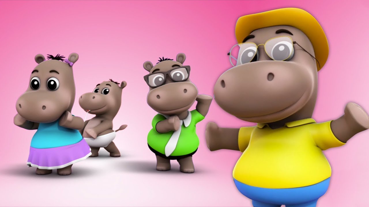 hipopótamo dedo família | pré-escolares rimas  |  Nursery Rhymes | Kids Songs | Hippo Finger Family