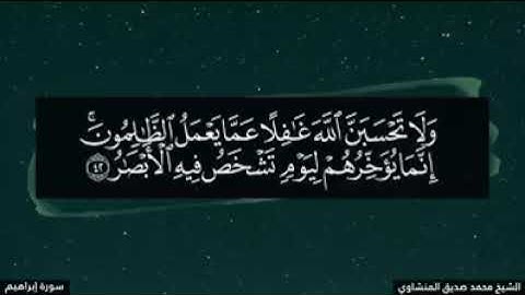 وأنذر الناس يوم يأتيهم العذاب | محمد صديق المنشاوي | من سورة إبراهيم | تلاوة خاشعة مؤثرة 
