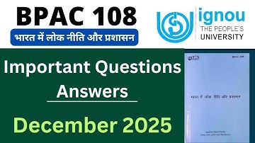 IGNOU BPAC 108 Important Questions Answers for December| IGNOU BPAC 108 Previous year solution 