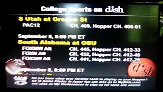 College Sports Schedule Channel September 3,2018