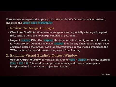 Solving the Error Code 0x0000139F in Visual Studio 2019 After a Merge