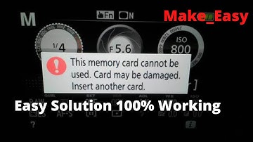 Locked Memory Card on Camera | 100% working Step by Step || #MakeEasy