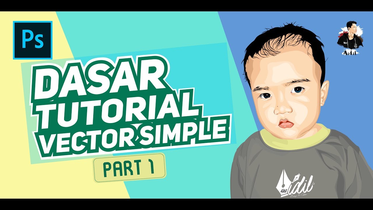 DASAR TUTORIAL VECTOR SIMPLE #PART 1- Photoshop - YouTube