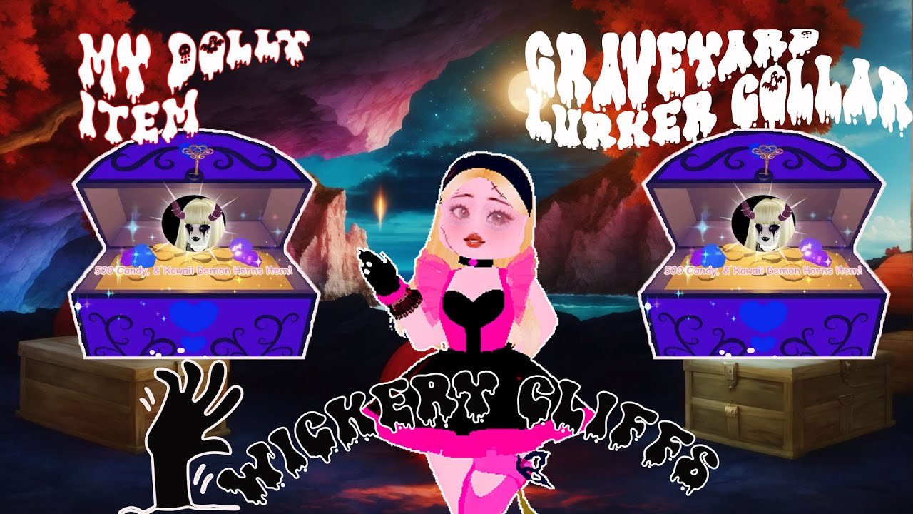 My Dolly Chest and Graveyard Collar Chest in Royale high halloween 2023
