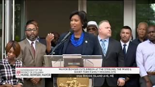 Mayor Bowser Cuts Ribbon on 'The Sterling' Short-Term Family Housing Site in Ward 5, 8/21/19