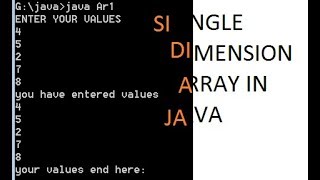 JAVA PROGRAM SINGLE(one) DIMENSIONAL ARRAY